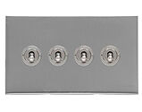 M Marcus Electrical Winchester 20 AMP 4 Gang 2 Way Dolly Switch, Satin Chrome - W03.2430.SC