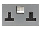 M Marcus Electrical Winchester Double 13 AMP Switched Socket, Satin Chrome - W03.250.SCBK