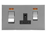 M Marcus Electrical Winchester 45A Cooker Unit/13A Socket With Neon, Satin Chrome - W03.262.SCBK