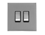 M Marcus Electrical Winchester 2 Gang Rocker Switch, Satin Chrome - W03.510.SCBK