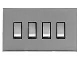 M Marcus Electrical Winchester 4 Gang Rocker Switch, Satin Chrome - W03.530.SCBK