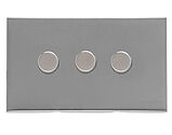 M Marcus Electrical Winchester 3 Gang Trailing Edge LED Dimmer Switch, Satin Chrome - W03.580.TED