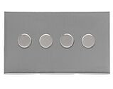 M Marcus Electrical Winchester 4 Gang Trailing Edge LED Dimmer Switch, Satin Chrome - W03.590.TED