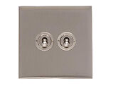 M Marcus Electrical Winchester 20 AMP 2 Gang 2 Way Dolly Switch, Satin Nickel - W05.2410.SN