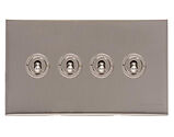 M Marcus Electrical Winchester 20 AMP 4 Gang 2 Way Dolly Switch, Satin Nickel - W05.2430.SN