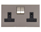 M Marcus Electrical Winchester Double 13 AMP Switched Socket, Satin Nickel - W05.250.SNBK