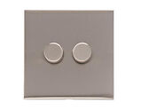 M Marcus Electrical Winchester 2 Gang Trailing Edge LED Dimmer Switch, Satin Nickel - W05.570.TED