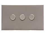 M Marcus Electrical Winchester 3 Gang Trailing Edge LED Dimmer Switch, Satin Nickel - W05.580.TED