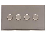 M Marcus Electrical Winchester 4 Gang Trailing Edge LED Dimmer Switch, Satin Nickel - W05.590.TED