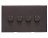 M Marcus Electrical Winchester 4 Gang Trailing Edge LED Dimmer Switch, Matt Bronze - W09.590.TED