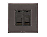 M Marcus Electrical Winchester 2 Gang Telephone Sockets (Master OR Secondary Line), Matt Bronze - W09.692.BK