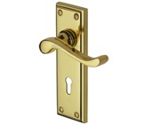 Heritage Brass Edwardian Polished Brass Door Handles - W3200-PB (sold in pairs)