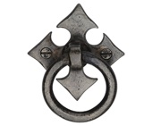 M Marcus Fleur-De-Lys Cabinet Ring Drop Pull (57mm x 57mm), White Rustic Solid Bronze - WM6331