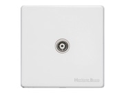 M Marcus Electrical Vintage 1 Gang TV/Coaxial Sockets (Non-Isolated OR Isolated), Matt White - XWH.121.W