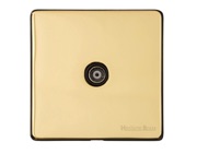 M Marcus Electrical Vintage 1 Gang TV/Coaxial Sockets (Non-Isolated OR Isolated), Polished Brass - X01.121.BK