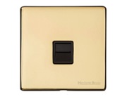 M Marcus Electrical Vintage 1 Gang Tel & Data Sockets (Master OR Secondary Line), Polished Brass - X01.166.BK