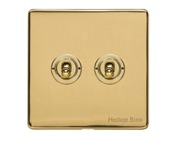 M Marcus Electrical Vintage 20 AMP 2 Gang 2 Way Dolly Switch, Polished Brass - X01.2410.PB