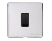 M Marcus Electrical Vintage 1 Gang Intermediate, Polished Chrome With Black Switch - X02.101.BK