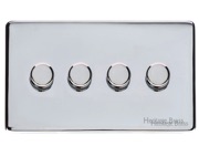 M Marcus Electrical Studio 4 Gang 2 Way Push On/Off Dimmer Switch, Polished Chrome (250 OR 400 Watts) - Y02.290.250