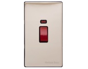 M Marcus Electrical Vintage 45 Amp Cooker Switch With Neon, Tall Plate, Satin Nickel - X05.161.BK