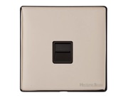 M Marcus Electrical Vintage 1 Gang Telephone & Data Sockets (Master OR Secondary Line), Satin Nickel - X05.166.BK