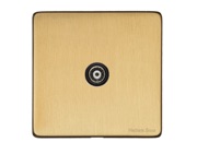 M Marcus Electrical Vintage 1 Gang TV/Coaxial Sockets (Non-Isolated OR Isolated), Satin Brass - X44.121.BK