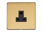 M Marcus Electrical Vintage 5 Amp Round 3 Pin Lamp Socket (Unswitched), Satin Brass - X44.182.BK