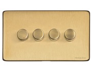 M Marcus Electrical Vintage  4 Gang 2 Way Push On/Off Dimmer Switch, Satin Brass (250 OR 400 Watts) - X44.290.250