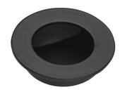 Access Hardware Round Flush Pull Handle (65mm Diameter), Black - X88101BL