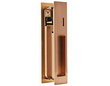 Access Hardware Vertical Sliding Door Lock Kit With Indicator For Bathroom Door, Satin Copper - X89002SCU