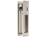 Access Hardware Vertical Sliding Door Lock Kit With Indicator For Bathroom Door, Satin Nickel - X89002SN