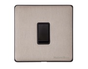 M Marcus Electrical Vintage 1 Gang Intermediate, Aged Pewter With Black Switch - XAP.101.BK