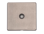 M Marcus Electrical Vintage  1 Gang TV/Coaxial Sockets (Non-Isolated OR Isolated), Aged Pewter - XAP.121.BK