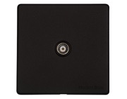 M Marcus Electrical Vintage 1 Gang TV/Coaxial Sockets (Non-Isolated OR Isolated), Matt Black - XBK.121.BK