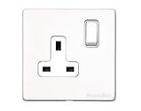 M Marcus Electrical Vintage Single 13 AMP Switched Socket, Gloss White - XGL.140.W