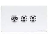 M Marcus Electrical Vintage 20 AMP 3 Gang 2 Way Dolly Switch, Gloss White - XGL.2420.PC