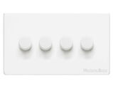 M Marcus Electrical Vintage 4 Gang 2 Way Push On/Off Dimmer Switch, Gloss White (250 OR 400 Watts) - XGL.290.250