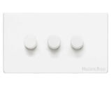 M Marcus Electrical Vintage 3 Gang Trailing Edge LED Dimmer Switch, Gloss White (250 OR 400 Watts) - XGL.280.250
