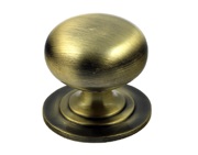 Prima Victorian Solid Cupboard Knobs (25mm, 32mm Or 38mm), Antique Brass - XL140