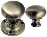 Prima Mushroom Rim Door Knobs (53mm), Antique Brass - XL437