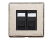 M Marcus Electrical Vintage 2 Gang Telephone & Data Sockets (Master OR Secondary Line), Rustic Nickel - XRN.156.BK