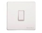 M Marcus Electrical Vintage 1 Gang Intermediate, Matt White With White Switch - XWH.101.W