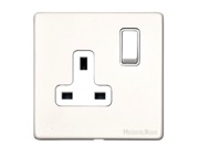 M Marcus Electrical Vintage Single 13 AMP Switched Socket, Matt White With White Switch - XWH.140.W