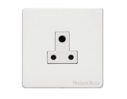M Marcus Electrical Vintage 5 Amp Round 3 Pin Lamp Socket (Unswitched), Matt White - XWH.182.W