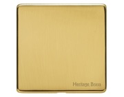 M Marcus Electrical Studio Single Blank Plate, Polished Brass - Y01.231