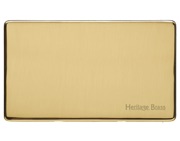 M Marcus Electrical Studio Double Blank Plate, Polished Brass - Y01.232