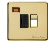 M Marcus Electrical Studio Single 13 AMP Fused Switched Spur With Neon, Polished Brass (Black OR White Trim) - Y01.236
