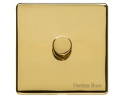 M Marcus Electrical Studio 1 Gang 2 Way Push On/Off Dimmer Switch, Polished Brass (250 OR 400 Watts) - Y01.260.250