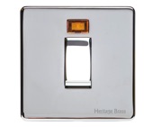 M Marcus Electrical Studio 45 Amp Cooker Switch With Neon, Single Plate, Polished Chrome  (Trimless) - Y02.263.PC