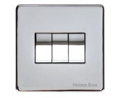 M Marcus Electrical Studio 3 Gang 2 Way Switch, Polished Chrome (Trimless) - Y02.220.PC